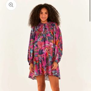 Farm Rio - Rainbow Macaw Mini Dress, size Small